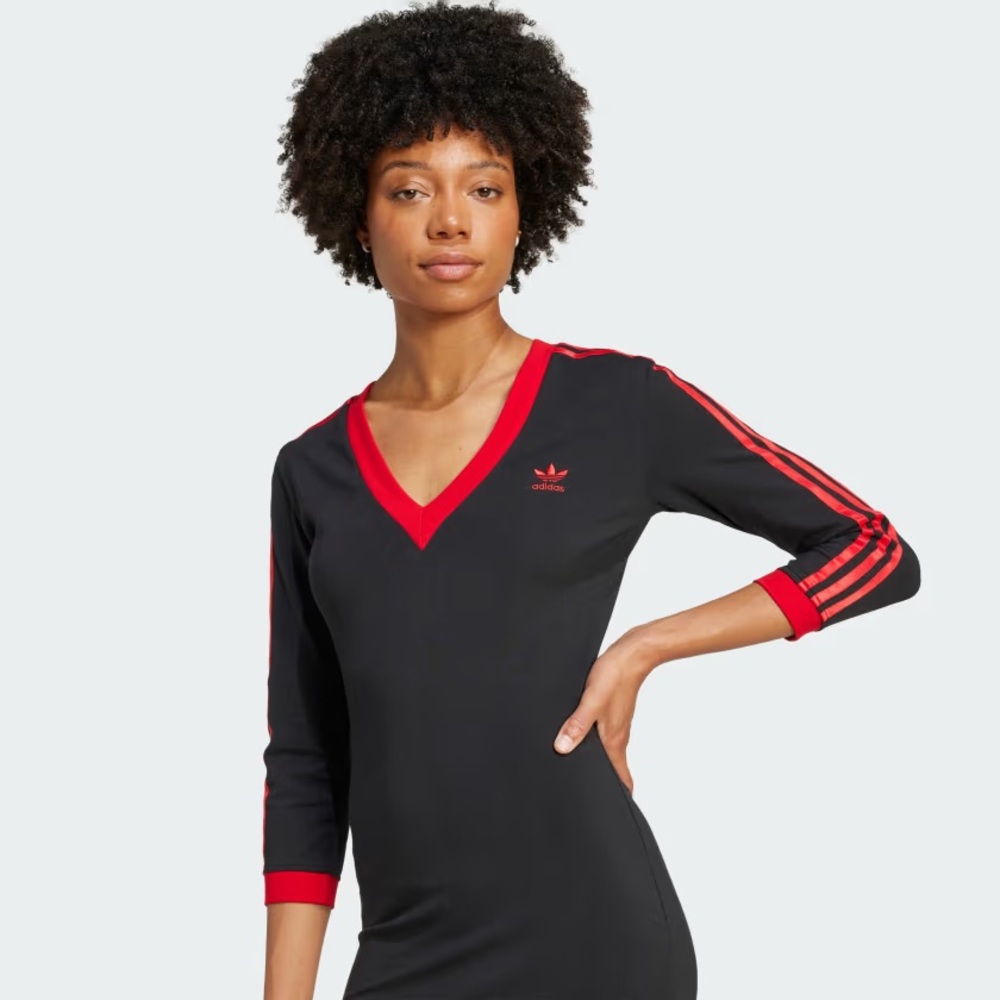 Adidas Black Dress with Red Accents